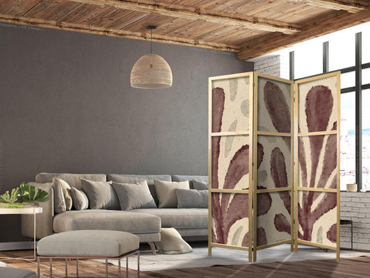 Japanischer Paravent - Waving Leaves - Irregular Plant Shapes in the Style of Matisse