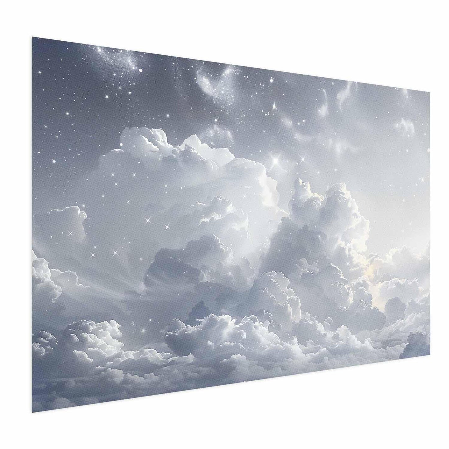 Poster - Astral Calm: Stars Scattered Over Delicate Clouds Artgeist