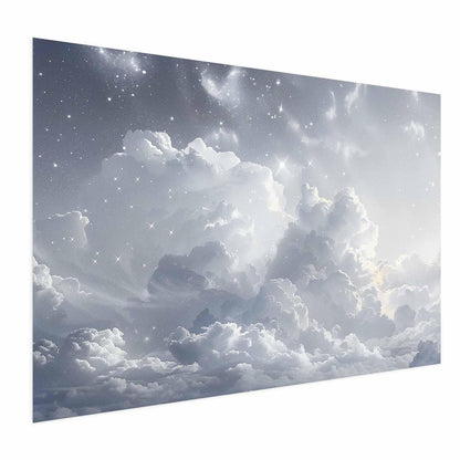 Poster - Astral Calm: Stars Scattered Over Delicate Clouds Artgeist