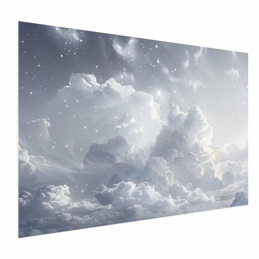Poster - Astral Calm: Stars Scattered Over Delicate Clouds Artgeist