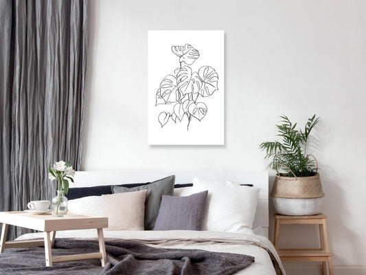 Leinwandbild - Monochrome Monstera (1 Part) Vertical