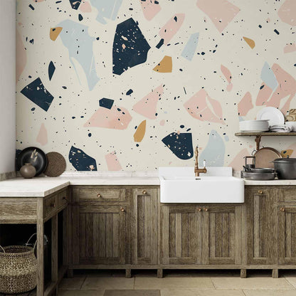 Fototapete - Terrazzo with Large Scaled Stones in Subdued Colors Artgeist