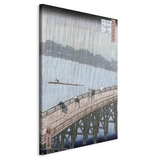 Leinwandbild - Sudden Shower over Shin-Ohashi Bridge and Atake (Ohashi Atake no Yudachi) from the series 'Meisho Edo Hyakkei' (One Hundred Famous Views of Edo) (Utagawa Hiroshige) Artgeist