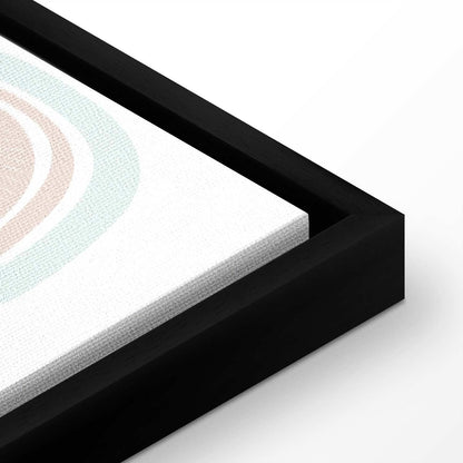 Leinwandbild - Rainbows After the Storm - Rainbows of Various Sizes in Pastel Hues Among Rain Clouds in a Gray-Blue Shade