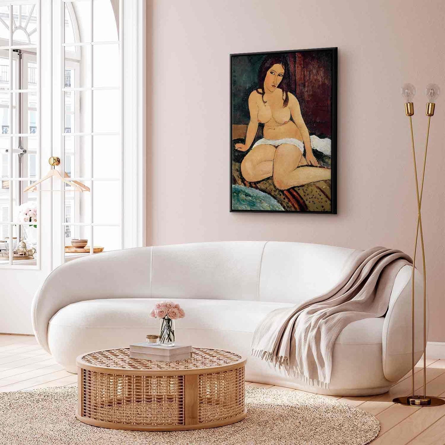 Modigliani Wandkunst Sitzende Frau - Premium Kunstdruck mit authentischen Farben