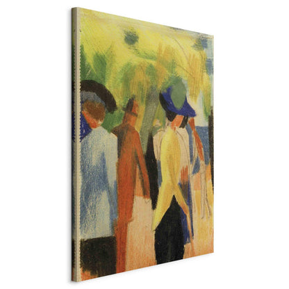 Leinwandbild - Spaziergänger unter Bäumen (Spaziergänger im Park) (August Macke) Artgeist