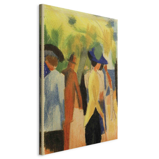 Leinwandbild - Spaziergänger unter Bäumen (Spaziergänger im Park) (August Macke) Artgeist