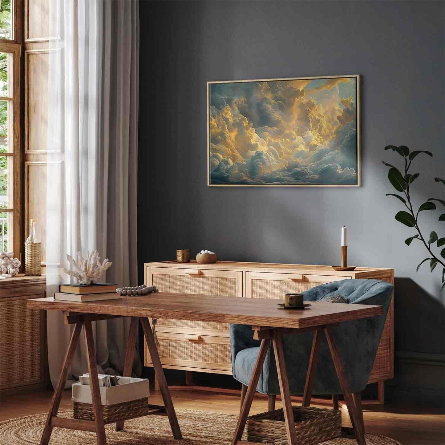 Leinwandbild - Last Breath of the Day: Clouds Illuminated by Evening Glow