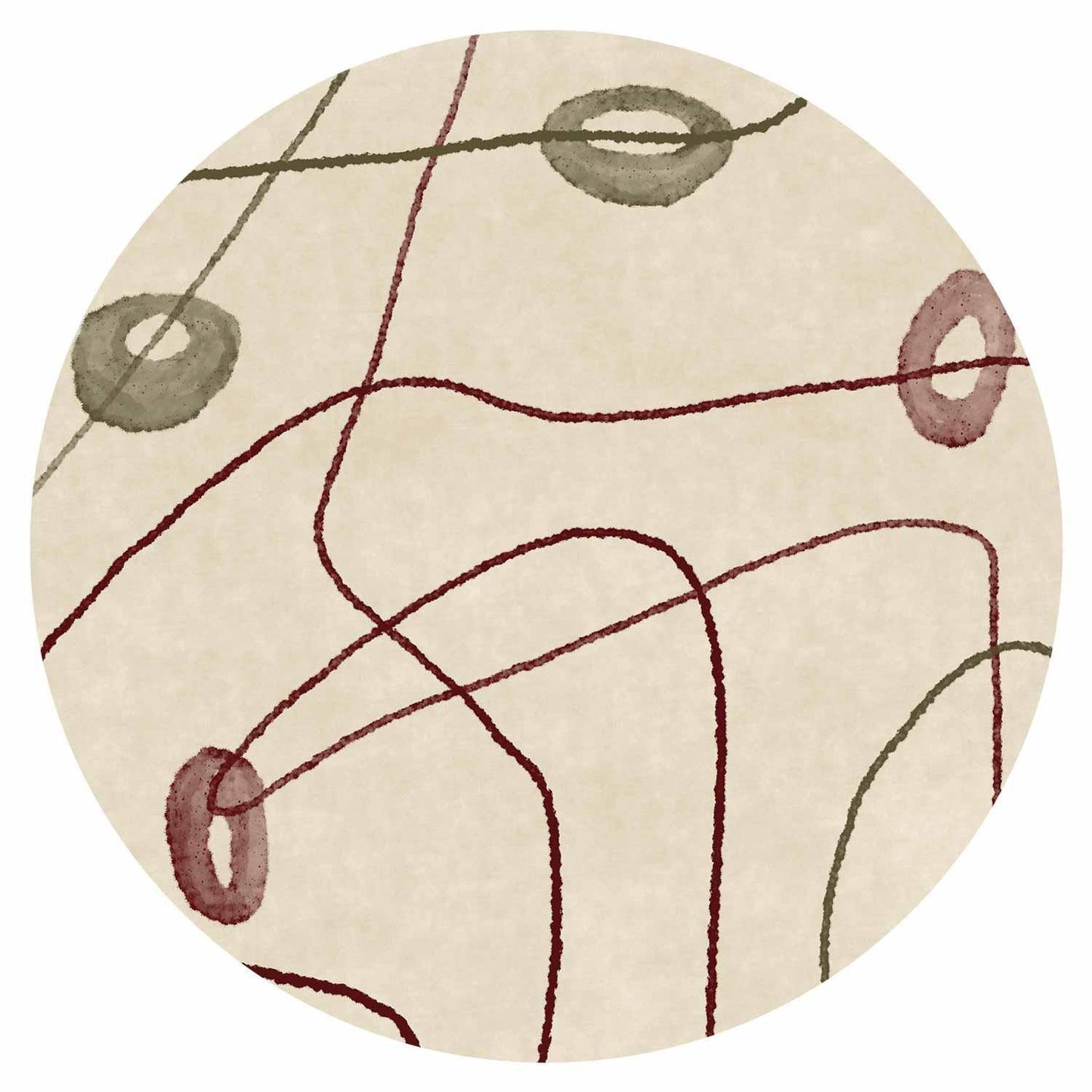 Runde Fototapete - Lines and shapes – bead labyrinth on a pale washed background