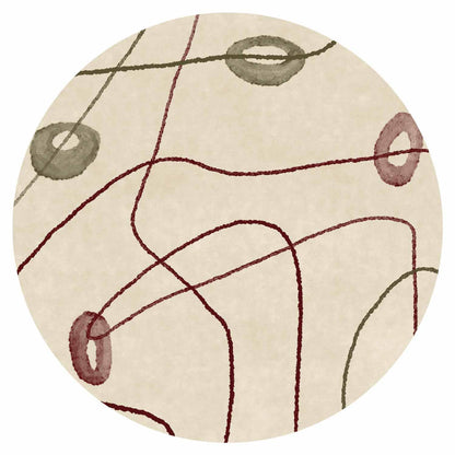 Runde Fototapete - Lines and shapes – bead labyrinth on a pale washed background