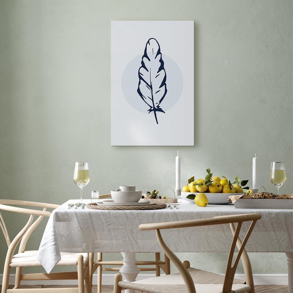 Leinwandbild - Blue Feather (1 Part) Vertical