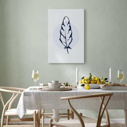 Leinwandbild - Blue Feather (1 Part) Vertical