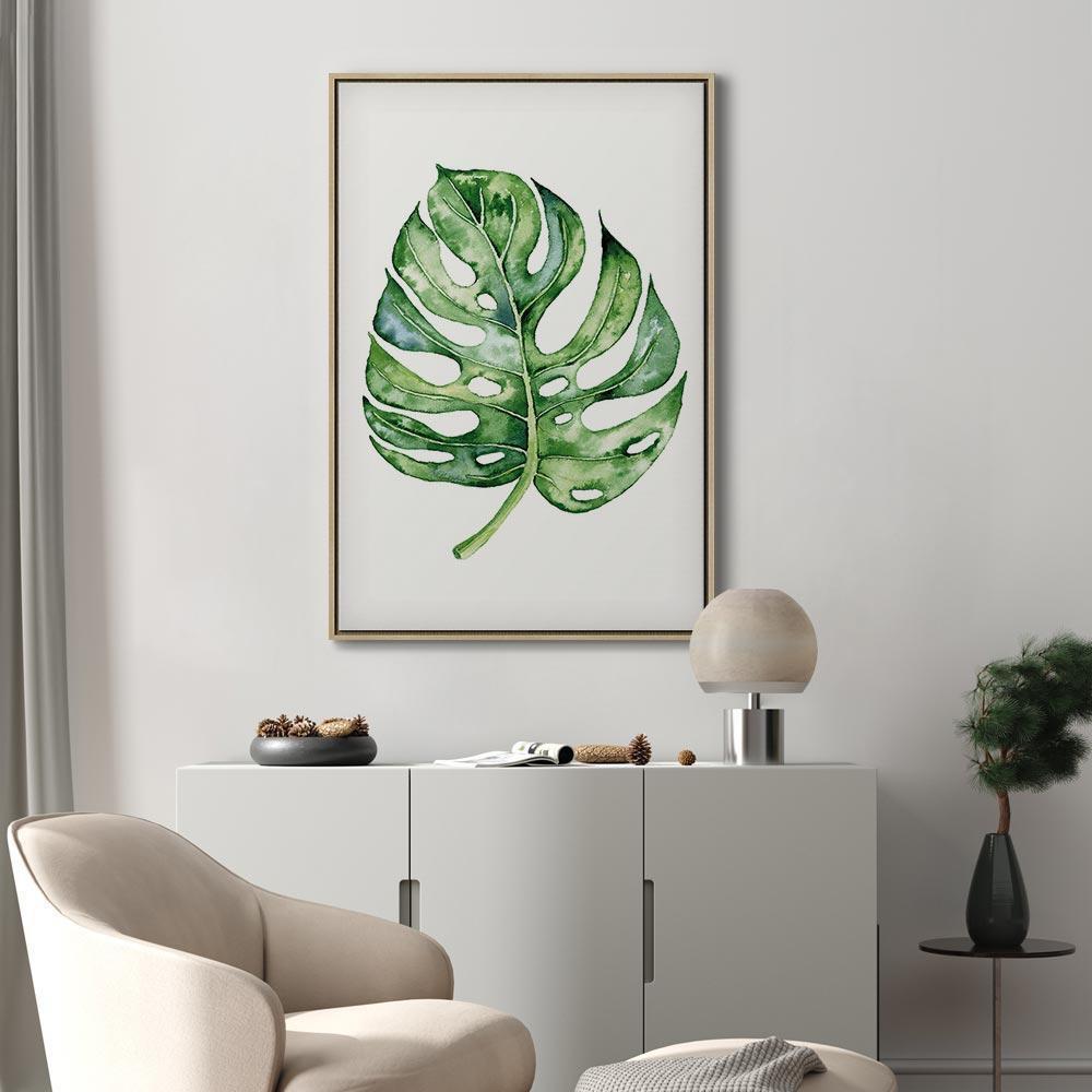 Leinwandbild - Watercolor Monstera (1 Part) Vertical