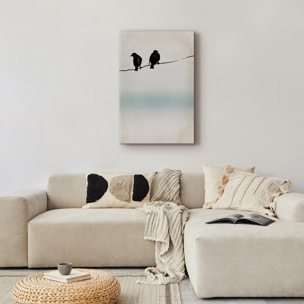 Leinwandbild - Frozen Sparrows (1 Part) Vertical