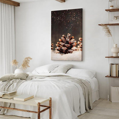 Leinwandbild - Winter Pine Cone (1 Part) Vertical