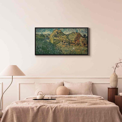 Leinwandbild - Field with Wheat Stacks (Vincent Van Gogh) Artgeist