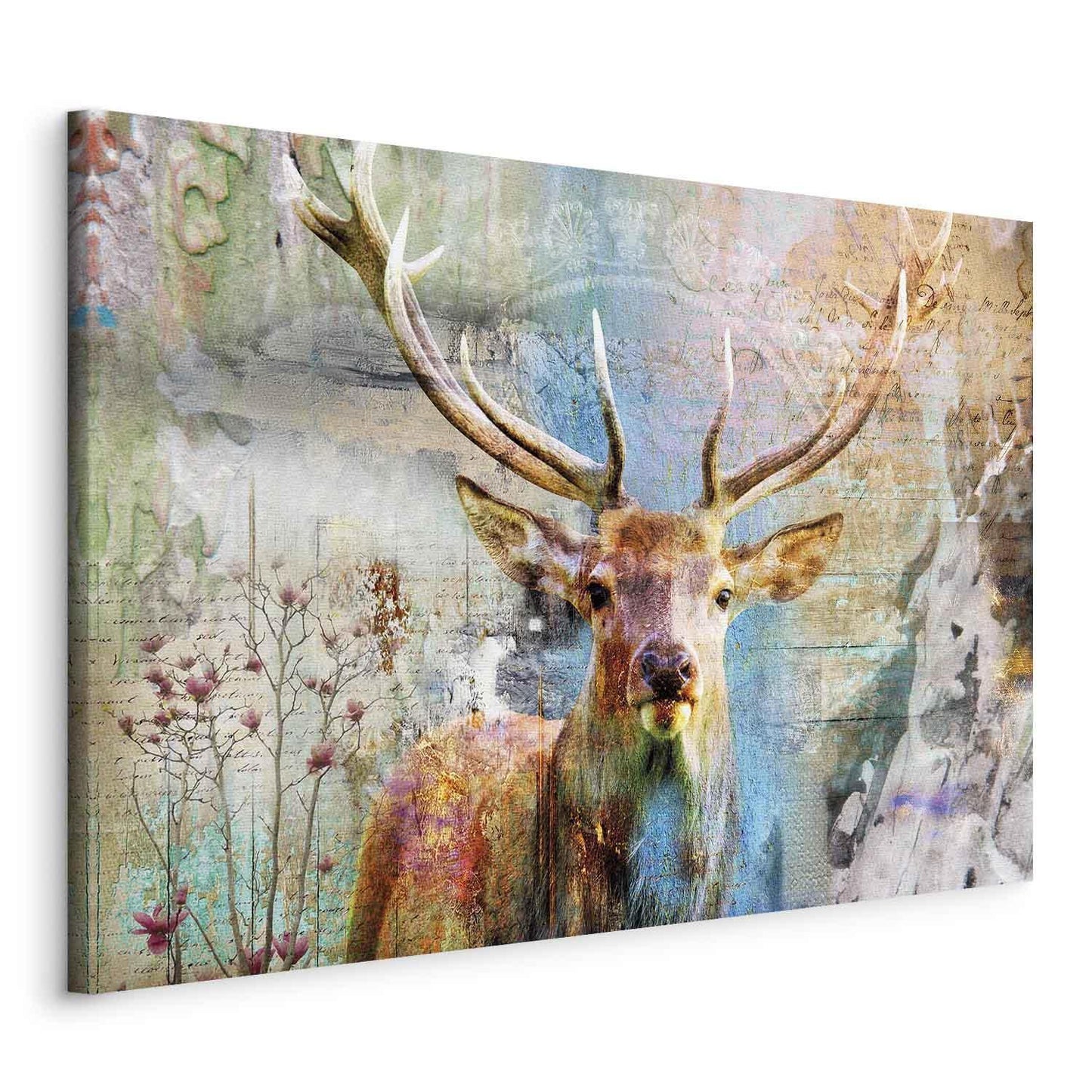 Leinwandbild Hirsch auf Holz – Rustikales Waldmotiv mit Naturcharme
