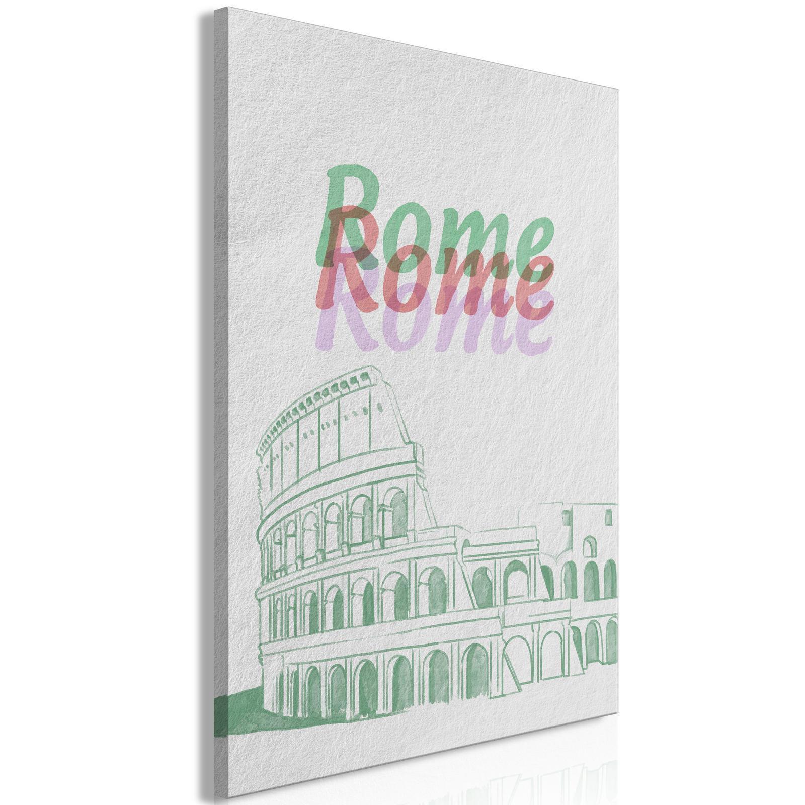 Leinwandbild - Rome in Watercolours (1 Part) Vertical Artgeist