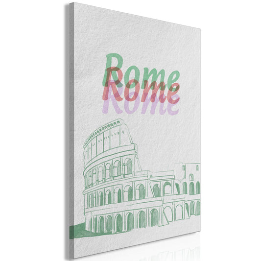 Leinwandbild - Rome in Watercolours (1 Part) Vertical Artgeist