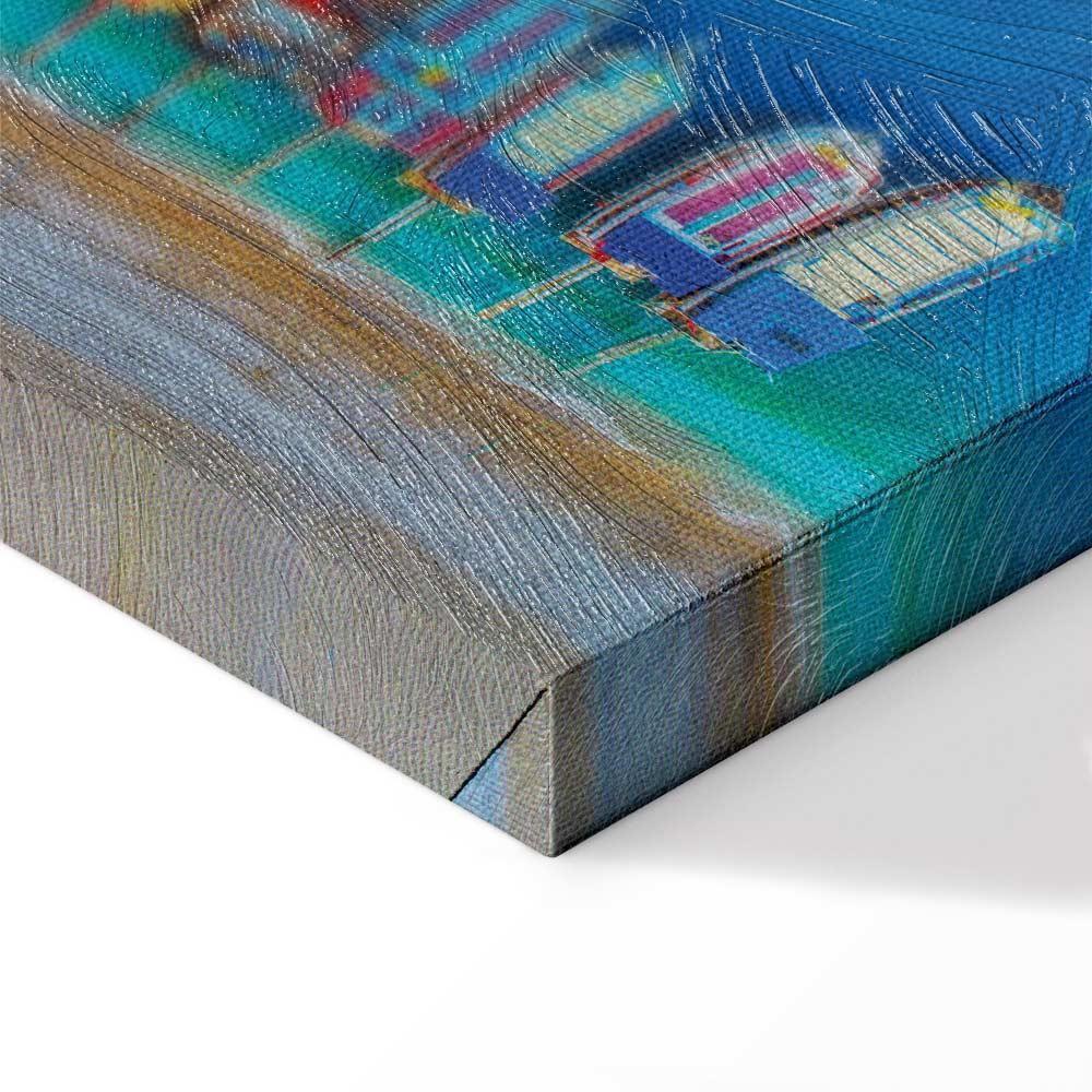 Leinwandbild - Colourful Boats (1 Part) Narrow