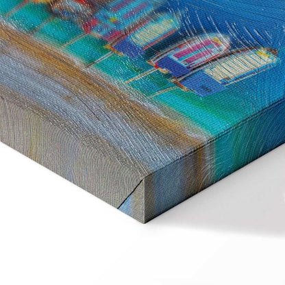 Leinwandbild - Colourful Boats (1 Part) Narrow