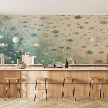 Fototapete Meereswelt – Unterwasserleben im japanischen Stil