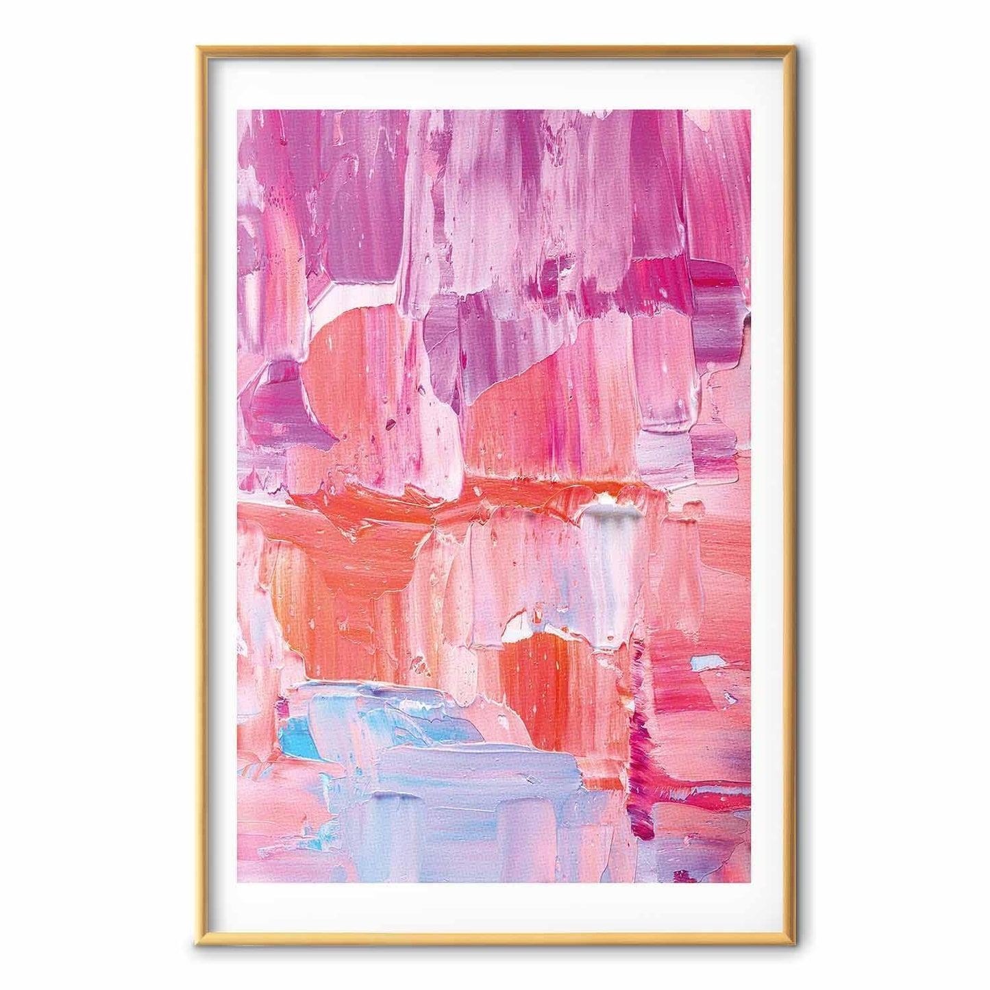 Poster - Colorful Strokes - intense shades of pink and purple on canvas