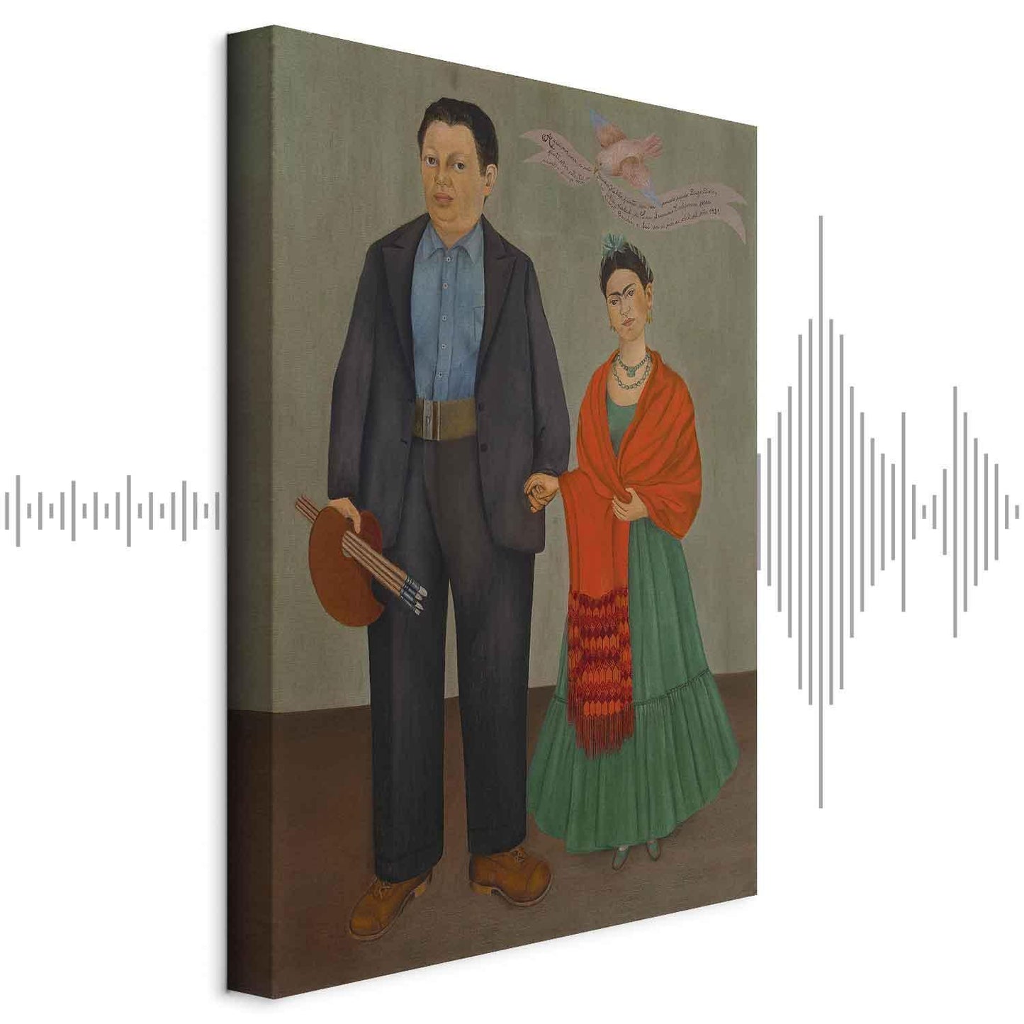 Leinwandbild - Frida Kahlo – Frida and Diego Rivera