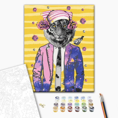 Malen nach Zahlen - Tiger in Hat