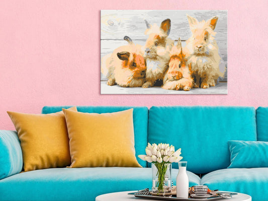 Malen nach Zahlen - Four Bunnies