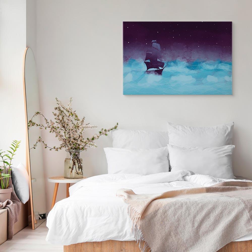 Leinwandbild - Night Waves (1 Part) Wide - Third Variant