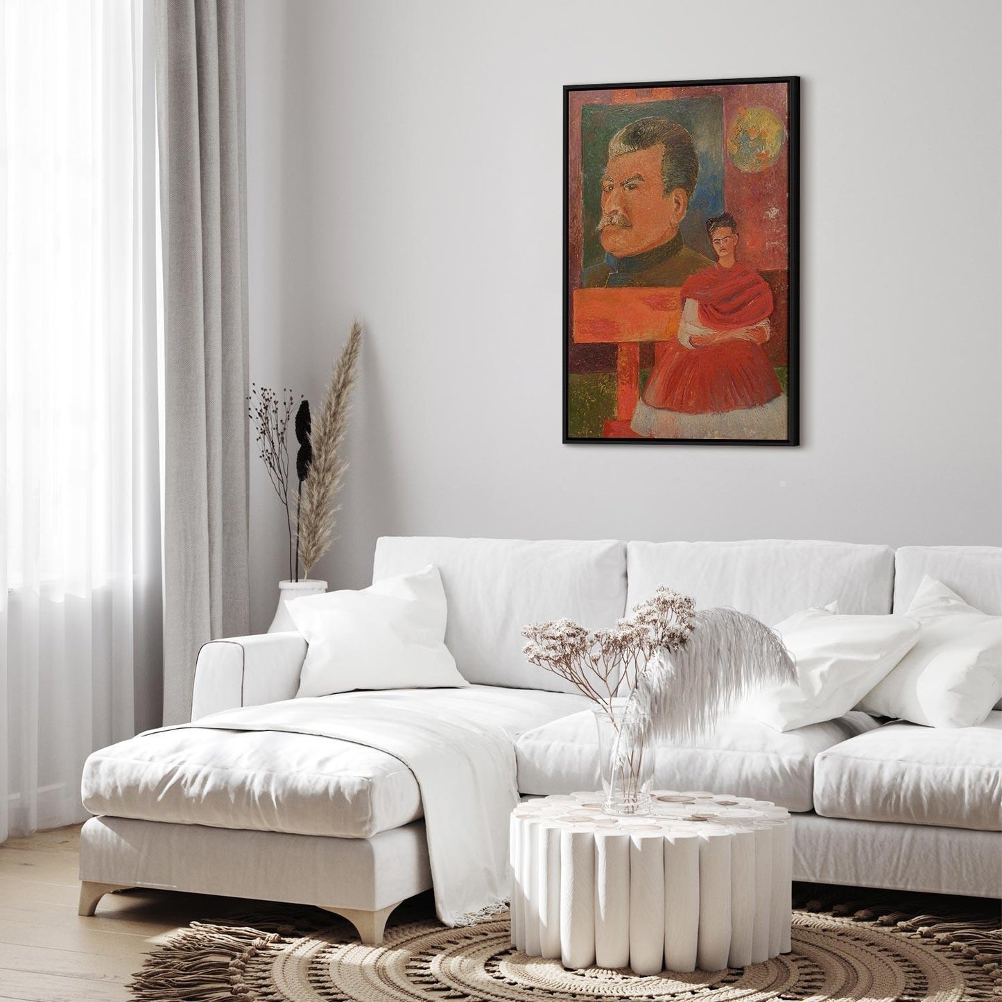 Leinwandbild - Frida Kahlo – Self-Portrait with Stalin