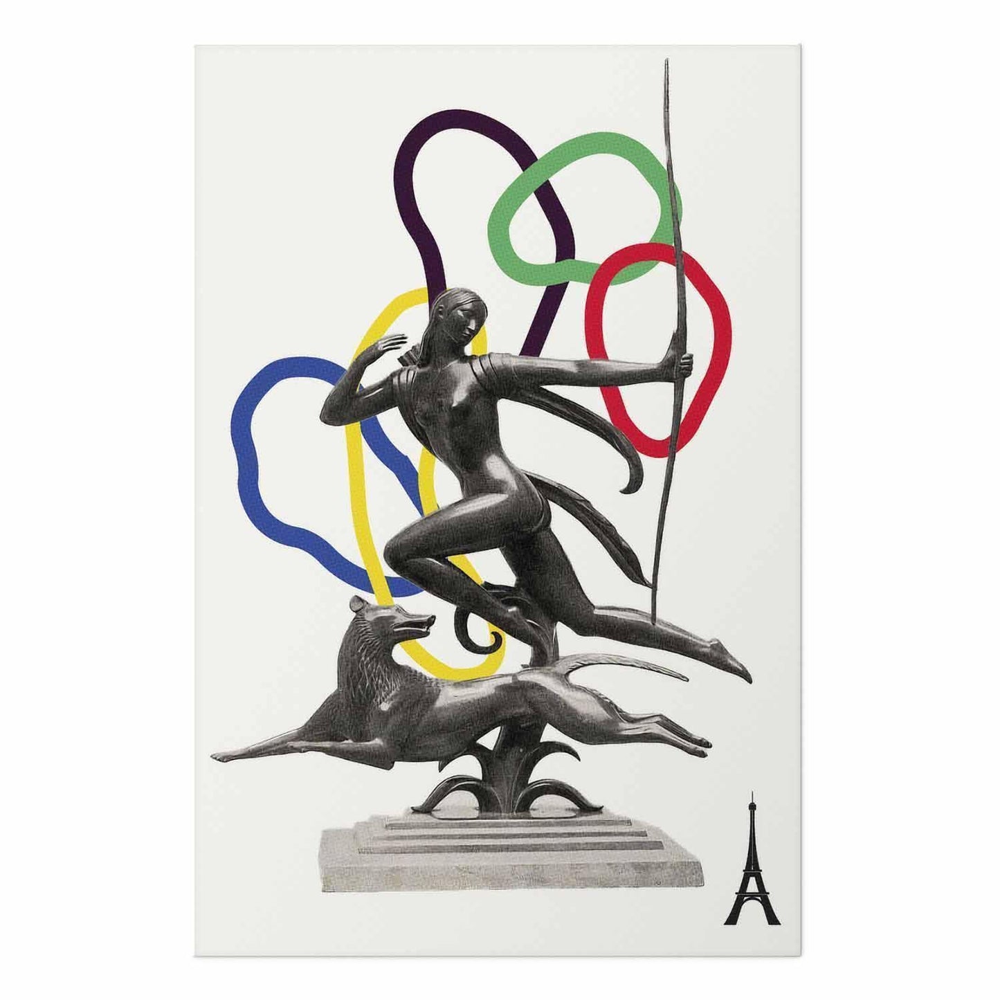 Poster - Collage Graphic - Woman Shooting a Bow