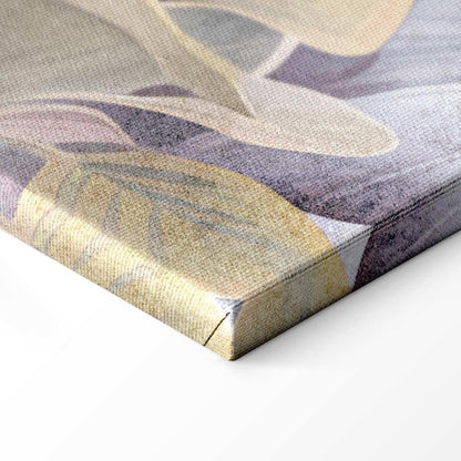 Leinwandbild - Heron wading in a pond - illustration in bright colours