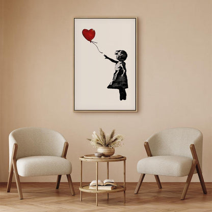 Leinwandbild - Banksy: Girl with Balloon (1 Part) Vertical