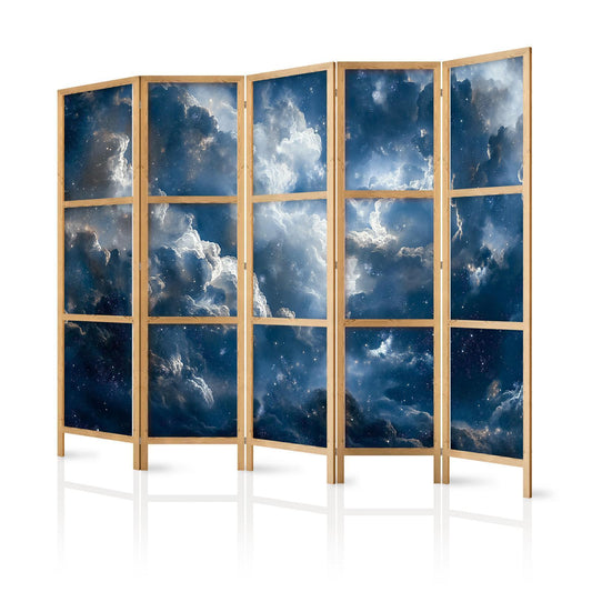 Japanischer Paravent - Astronomical Wonders: Clouds and Stars in Harmonious Combination Artgeist