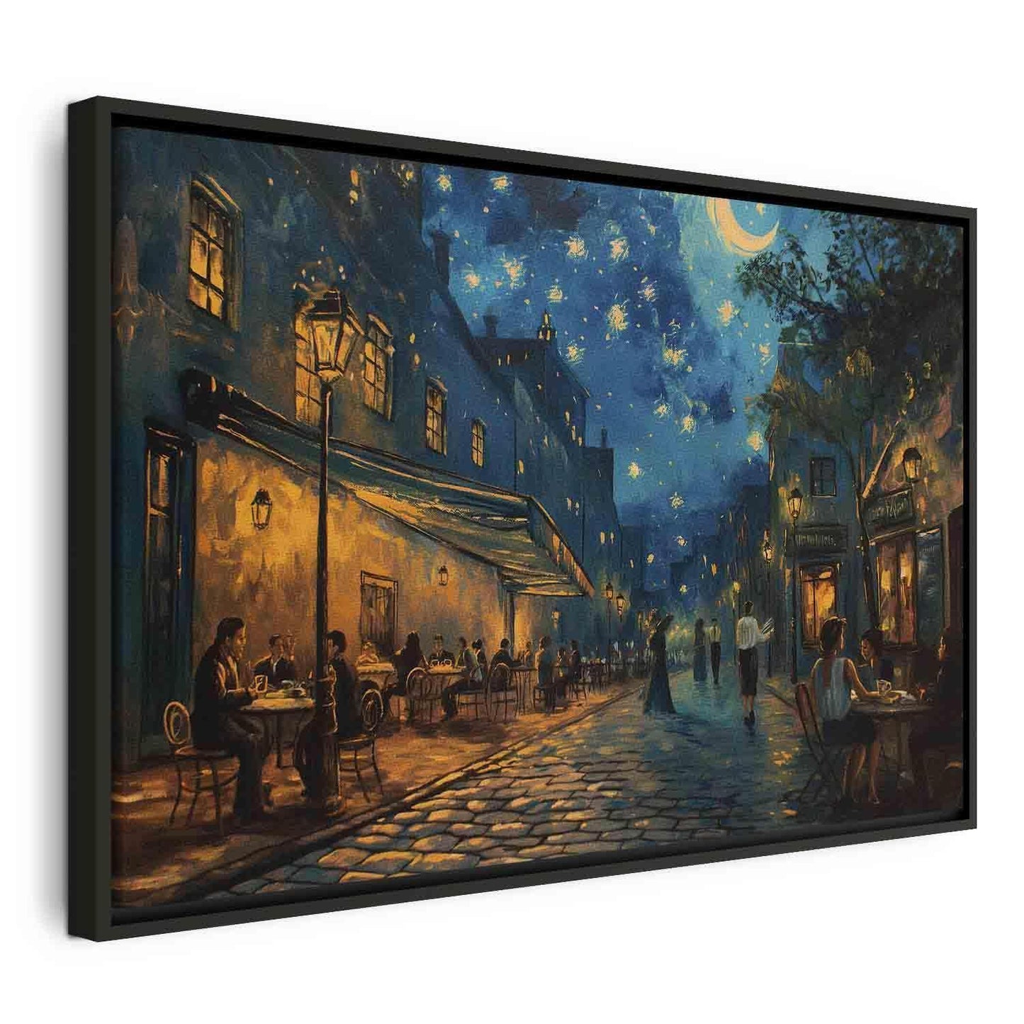 Leinwandbild - Paris street – a painting inspired by Vincent van Gogh's style