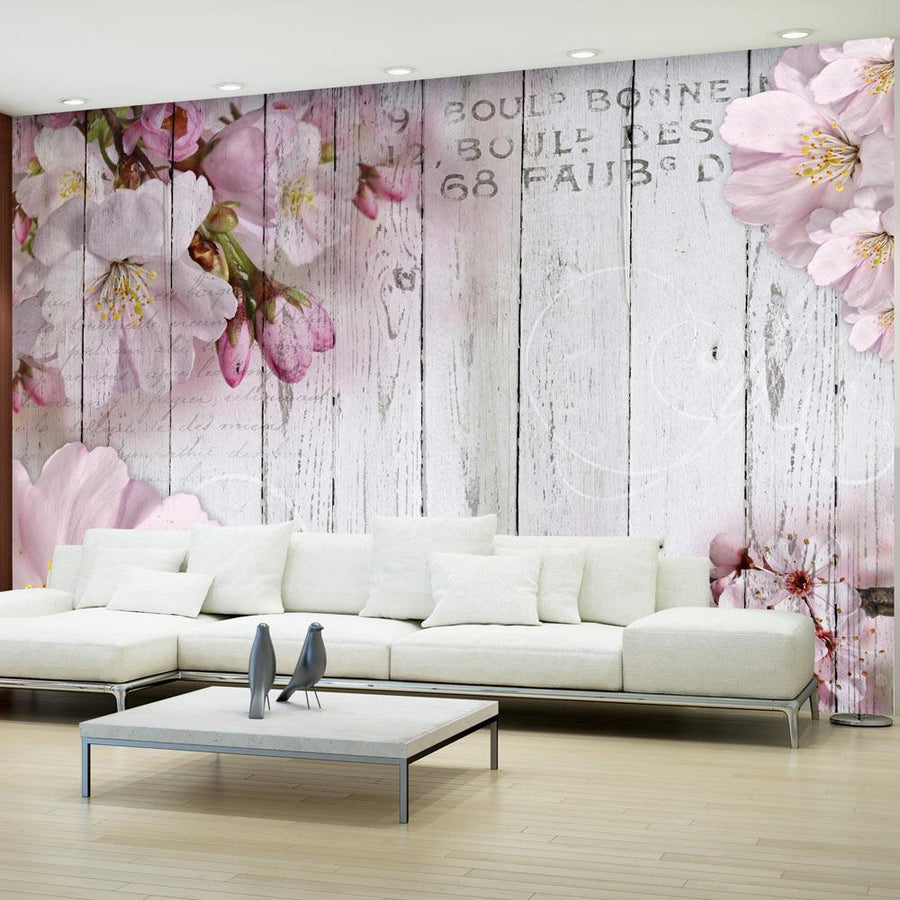 Fototapete Apfelblüten für Wohnzimmer

