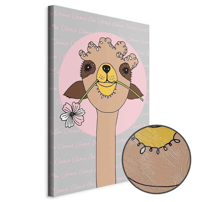 Leinwandbild - Happy Llama (1 Part) Vertical