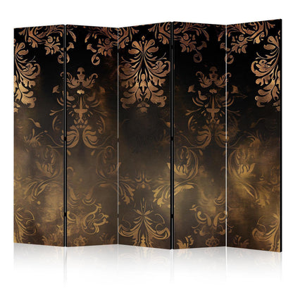 Paravent - Baroque Ornaments in Patinated Gold and Bronze - Retro Motif Artgeist