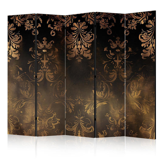 Paravent - Baroque Ornaments in Patinated Gold and Bronze - Retro Motif Artgeist