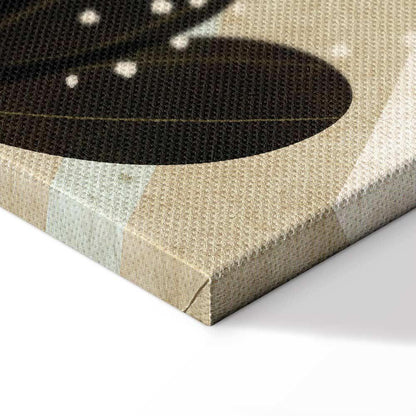 Leinwandbild - Rainbow and Sun Above - Birds in Subdued Colors Flying Among Clouds Above a Rainbow and Various Plants on a Light Background