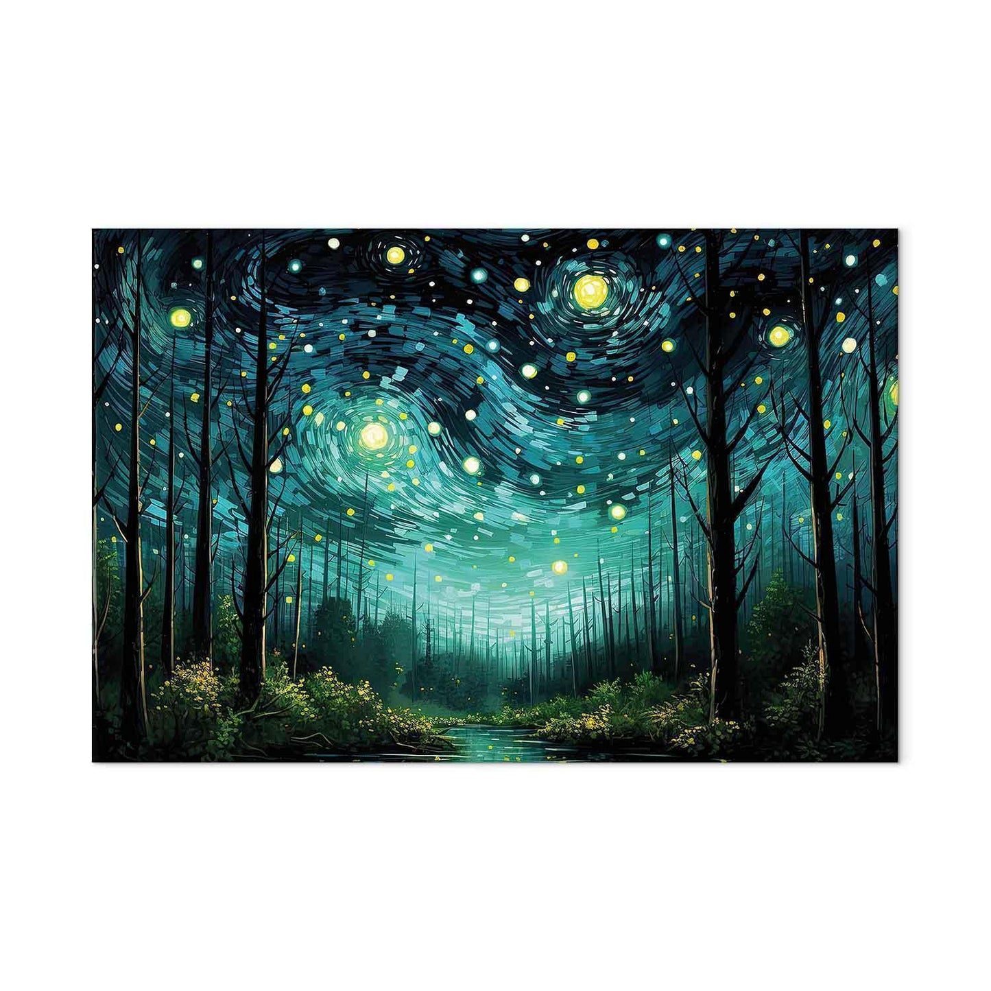 Wandbild XXL - Starry night - a modern version of Van Gogh's night sky