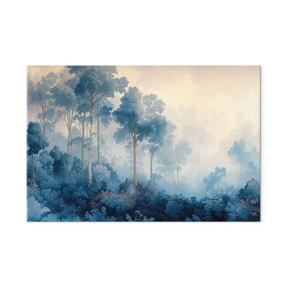 Leinwandbild - Landscape with Trees in Illustrative Style Fairy-Tale Blue Forest