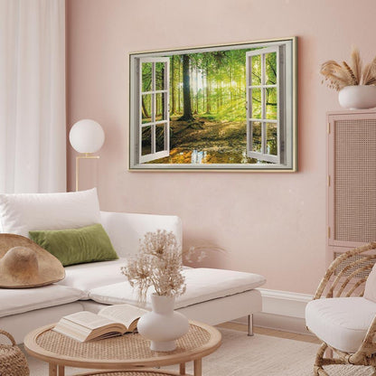 Leinwandbild - Window: View on Forest