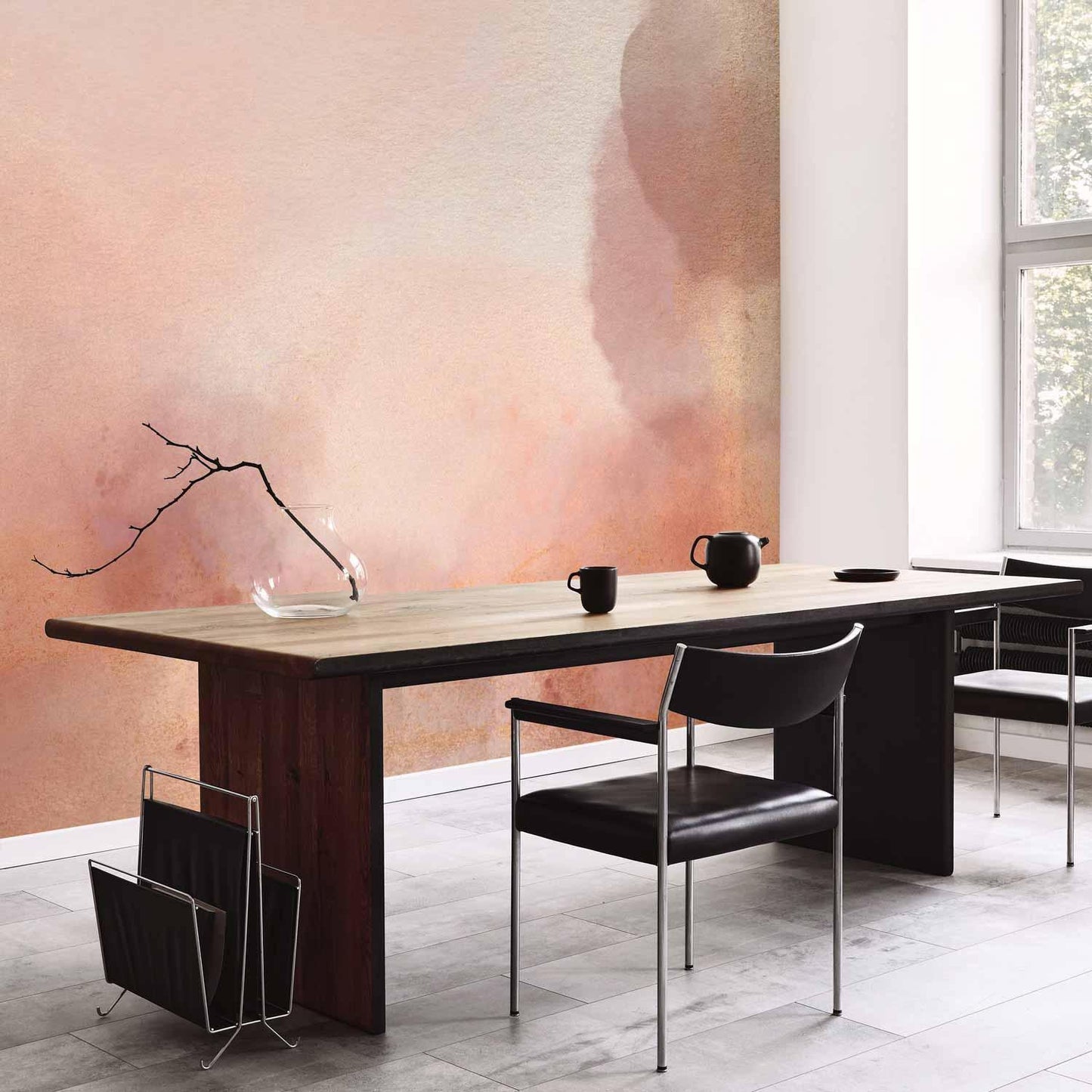 Fototapete - In pink clouds – soft textures in peach-pink hues