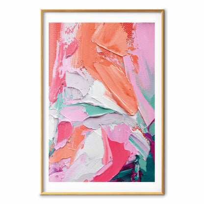 Poster - Pink Palette - vibrant shades of pink, orange, and green on canvas