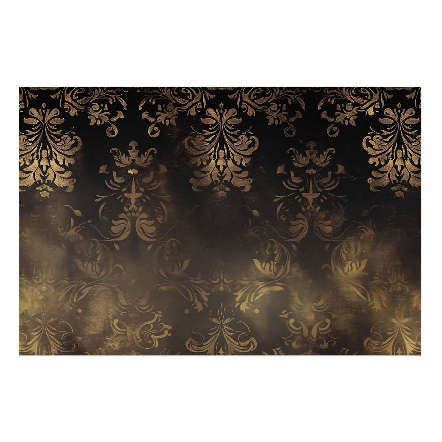 Poster - Dark Baroque Patterns with Golden Accents