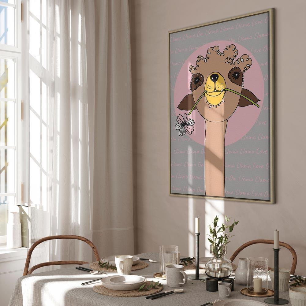 Leinwandbild - Happy Llama (1 Part) Vertical