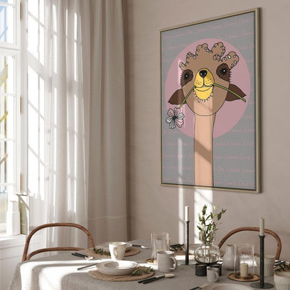 Leinwandbild - Happy Llama (1 Part) Vertical